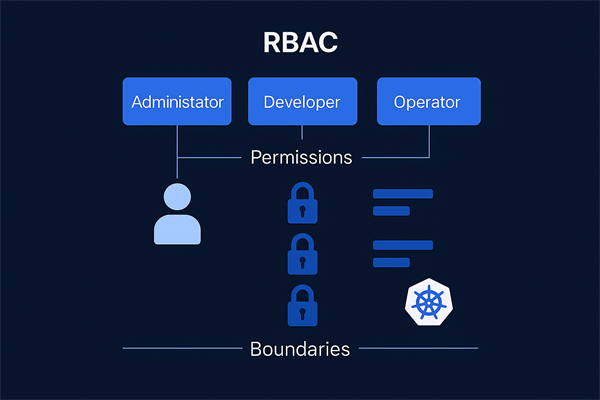 The separation of duties model in Kubernetes can be visualized as distinct roles operating within clearly enforced boundaries